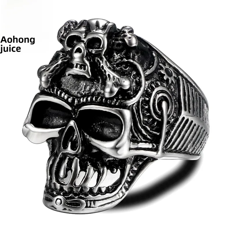 Wholesale Skull Titanium Steel Ring Men's Stainless Steel Ring Retro