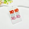 Wholesale Cross Mirror Valentine's Day Love Acrylic Sheet Printed Bow Simple Personality Letter Earrings suit