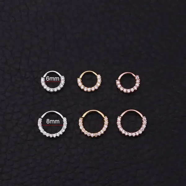 Wholesale Ear Cartilage Rings & Studs Fashion Geometric Copper Zircon