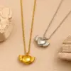 Wholesale PVD Coated 18K Gold Real Gold Plated Heart Shape 304 Stainless Steel Elegant Classical Pastoral Waterproof Non Tarnish 304 Stainless Steel Lobster Trigger Clasp Closure Pendant Necklace
