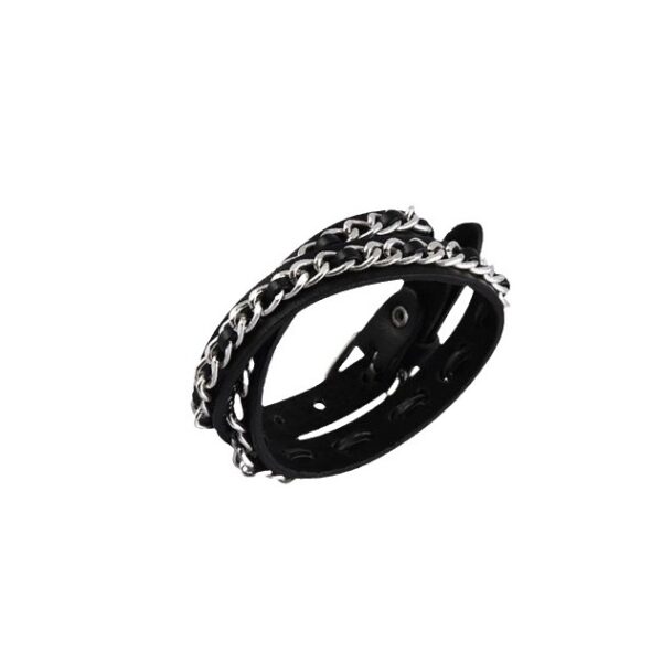 oly-a80d5f06b5f0d02849ed34448fe5aa4d Wholesale Punk rivet Asian culture star pure cowhide bracelet five-pointed star chain genuine leather trendy fan stacked couple bracelet female