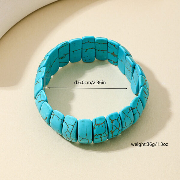 Wholesale 1 Elegant Fashion Retro Bohemian Ethnic Style Wide Texture Turquoise Women Bracelet Texture Random