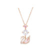 Wholesale Copper Evil Eye Necklace with Ethereal Tassels and a Dancing Swan Heart Collar Chain