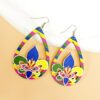 oly-a828f36478846ff72703f74d6fc1164e Wholesale carnival earrings, hollow teardrop mask clown earrings, personalized hip-hop party set