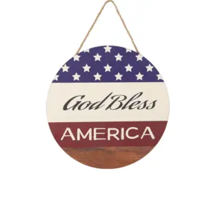 Round Independence Day Hanging Sign H