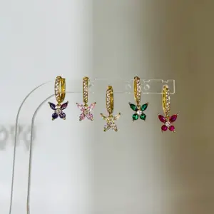 Wholesale 1 Pair Elegant Sweet Butterfly Plating Inlay Copper Zircon 18k Gold Plated Drop Earrings