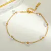 oly-a83c15442e3a545259b0e6457481af39 Wholesale Casual Sweet Flower Titanium Steel Bracelets Anklet Necklace