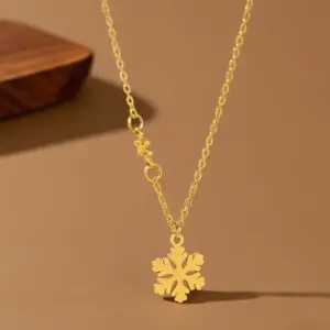 X01161-Snowflake-Necklace- Gold
