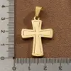 Wholesale DIY Jewelry High-Quality Polished 304 Stainless Steel Rhinestone Vacuum Electroplating (In Furnace) 18K Real Gold Plated Cross Flag Square Pendant
