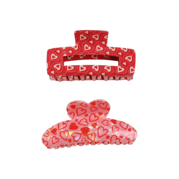 Wholesale Rose Love Printed Clip Valentine's Day Atmosphere Women's Hairpin Shark Clip Hair Accessories