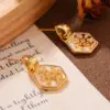 Wholesale Hypoallergenic Shell Stud Earrings For Women In Copper With KC Golden UV Plated Finish