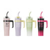 Wholesale Large Capacity High Color Value Thermos Cup Straw Big Mac Tons Water Cup Ceramic Liner Double Drinking Ice Cup
