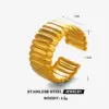 oly-a885a7568864be0ad4f29c8b553b4b61 Wholesale Ion Plating (IP) 18K Gold Plated Lines 304 Stainless Steel Simple Style Waterproof Non Tarnish Open Rings