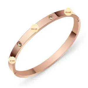 30B-C-3 Rose Gold Bracelet with One Stud and One Diamond