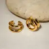Wholesale PVD Coated Real Gold Plated 18K Gold Solid Color 304 Stainless Steel Simple Style Classic Style Waterproof Non Tarnish Ear Cuffs