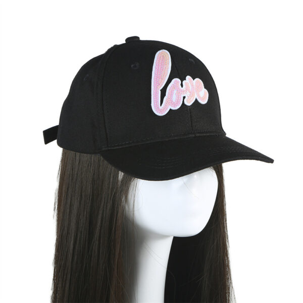 Wholesale Valentine's Day love embroidered sequin decorative baseball cap sun hat soft top sun hat