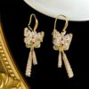 oly-a8a419814e618c0951076472c6c2322f Wholesale Black butterfly earrings high-grade light luxury slightly elegant all-match earrings earrings niche design