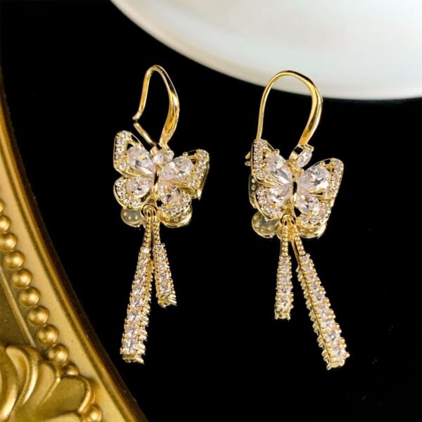 oly-a8a419814e618c0951076472c6c2322f Wholesale Black butterfly earrings high-grade light luxury slightly elegant all-match earrings earrings niche design