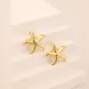 Wholesale Waterproof Non Tarnish Star Stud Earrings For Women With 0.03µm 18K Real Gold Plated 304 Stainless Steel Water Plating