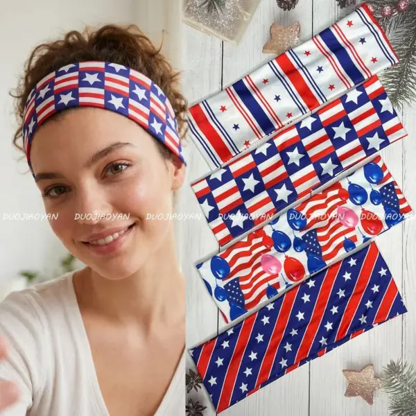 Wholesale American Flag Sport Hair Band Headband In Polyester, Perfect For Independence Day Celebrations