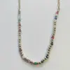 Wholesale 18K Gold Plated Colorful Beads 304 Stainless Steel Vacuum Electroplated Geometric Waterproof Non-Fading Hypoallergenic Bead Chain Necklace Unisex