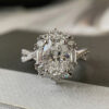 Wholesale Luxury Design imitation moissanite Oval pigeon egg carat diamond ring White Gold Group inlaid zircon ring female