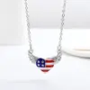 Wholesale Casual Elegant National Flag Heart Shape Zinc Alloy Cable Chain Lobster Trigger Clasp Closure Pendant Necklaces Wholesale