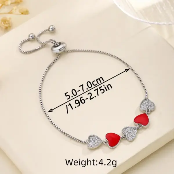 Wholesale Copper Inlay Heart Shape Zircon Bracelets
