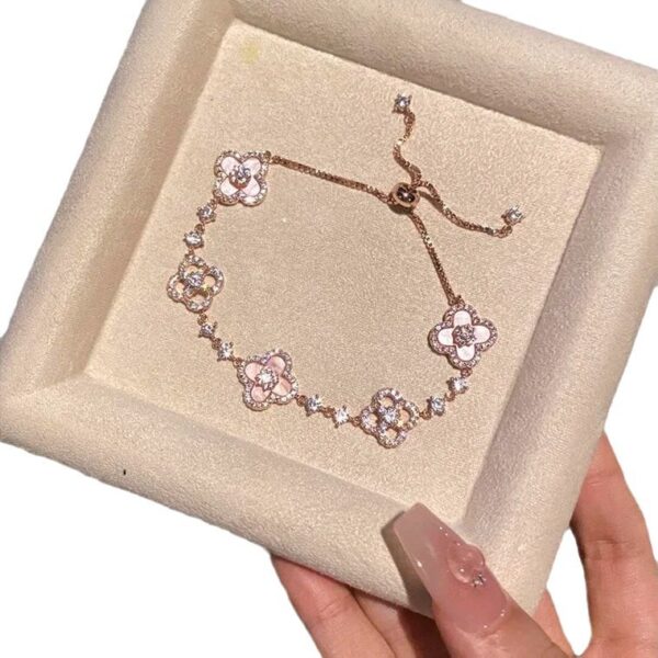 oly-a8f4d8ba66c5e8da9b8e1933a3f32907 Wholesale "Spring Flower Oath" Pink Flower Bracelet Autumn/Winter Elegant and Versatile Fashion Bracelet
