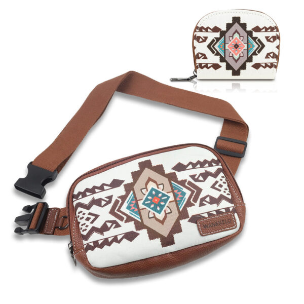oly-a8f720bbbbdeb837cb1f8b7399d2d5fc Wholesale Selling Two-piece Bohemian Ethnic Style Women's Crossbody Bag Small Card Bag Retro Chest Bag Waist Bag