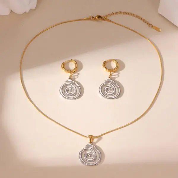 Wholesale Swirl Waterproof Non Tarnish Earrings For Women With 18K Real Gold Plated 304 Stainless Steel And PVD Coated Finish