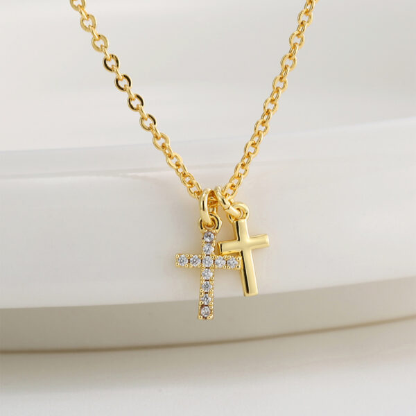 oly-a90cb3bc81efc1b74d2f0e26b266007e Wholesale N0292 Retro Personalized Niche Design Necklace Women's Gold-plated Zircon Cross Necklace Pendant