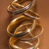 Wholesale Basic Simple Style Solid Color 304 Stainless Steel 18K Gold Plated Bangle In Bulk