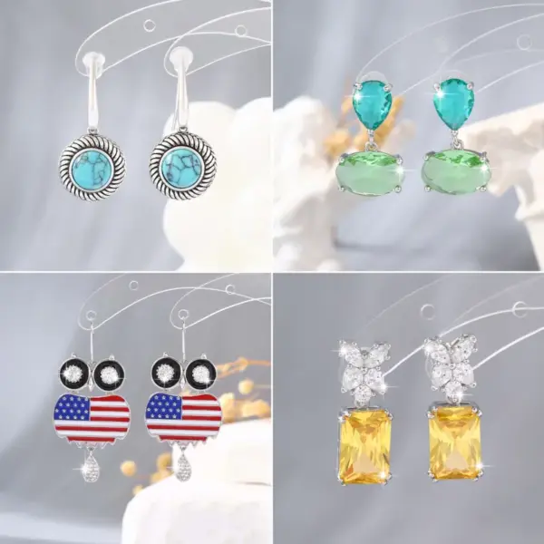 Wholesale 1 Pair Casual Elegant Glam Round Oval Owl Copper Zircon Electroplated Women's Ear Studs