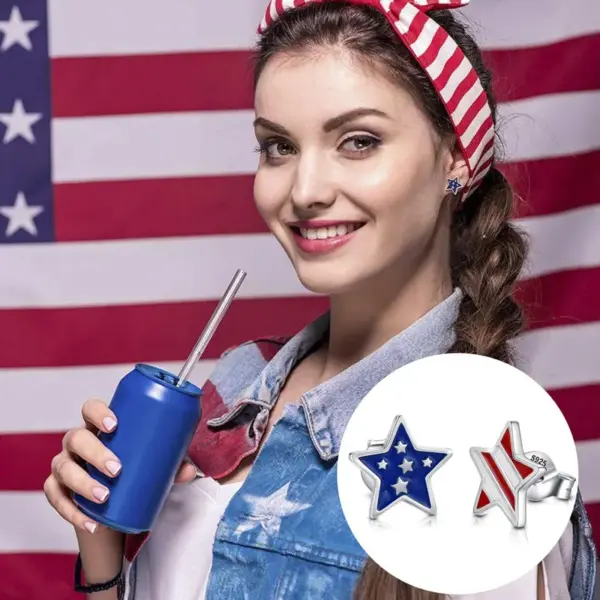 Wholesale New American Independence Day Star Alloy Earrings Festive Personalized Geometric Pattern Zinc Alloy Women's Jewelry Gifts