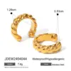 Wholesale 304 Stainless Steel C Shape Solid Color PVD Coated 18K Real Gold Plated Real Gold Plated 18K Gold Vacation Simple Style IG Style Waterproof Non Tarnish Asymmetrical Gold Ear Cuffs