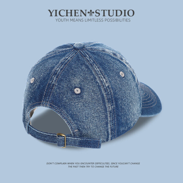 Wholesale Denim Blue Baseball Cap Hip-Hop Visor Hat Dome Breathable Sun Protection Adult Hat for Men and Women with Wide Brim Hip-Hop Trend