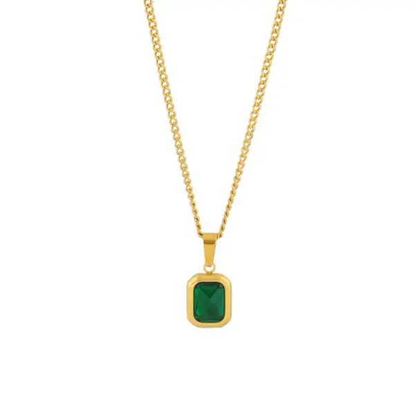 Wholesale PVD Coated Real Gold Plated 18K Gold U Shape Heart Shape 304 Stainless Steel Simple Style Waterproof Non Tarnish 304 Stainless Steel Lobster Trigger Clasp Closure Pendant Necklace