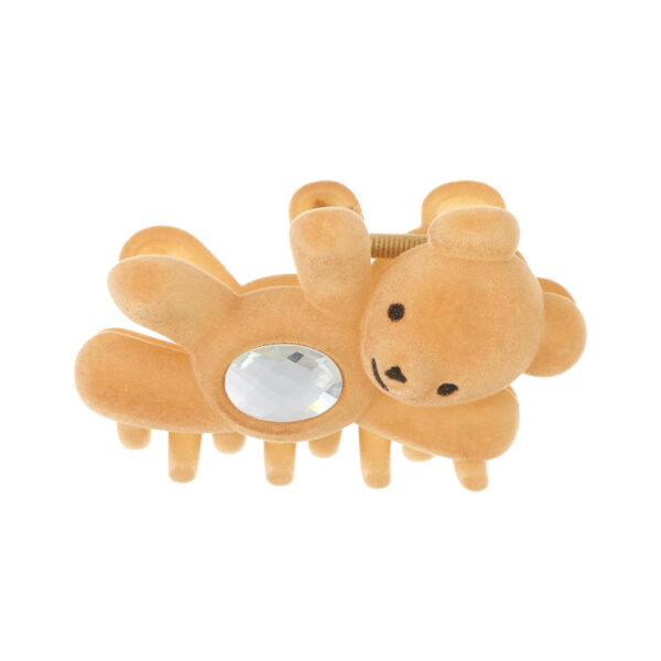 Wholesale Valentine's Day gift metal waving bear rhinestone flocking grip toy hairpin headdress hairpin updo shark clip