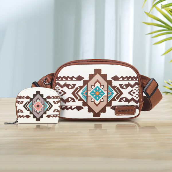 oly-a922144e1855766d47ef31901b302843 Wholesale Selling Two-piece Bohemian Ethnic Style Women's Crossbody Bag Small Card Bag Retro Chest Bag Waist Bag