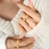 Wholesale PVD Coated Real Gold Plated 18K Gold Irregular Geometric 304 Stainless Steel Simple Style Waterproof Non Tarnish Open Ring