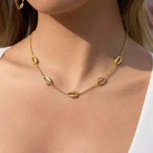 Wholesale Hypoallergenic Teeth Necklace For Women With 18K Real Gold Plated 304 Stainless Steel And PVD Coated Handmade Chain