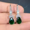 Wholesale Geometric Drop Earrings For Women With Claw Setting, White K Plated Copper, Water Plating, And Zircon Inlay
