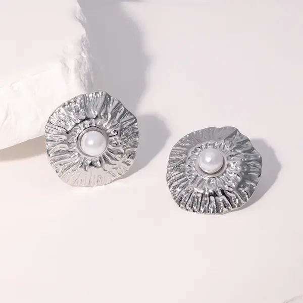 Wholesale PVD Coated Real Gold Plated 18K Gold Irregular 304 Stainless Steel Elegant Sweet Simple Style Waterproof Non Tarnish Ear Studs