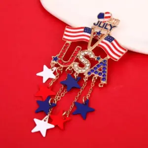 Wholesale National Flag Pin In Alloy With Electroplated Finish, Perfect For Independence Day Celebrations