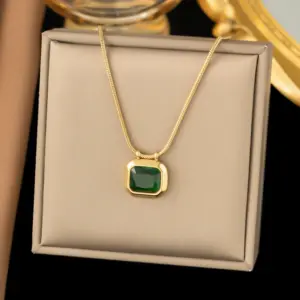 [Xlh196] Square Lvzuan Necklace / Gold