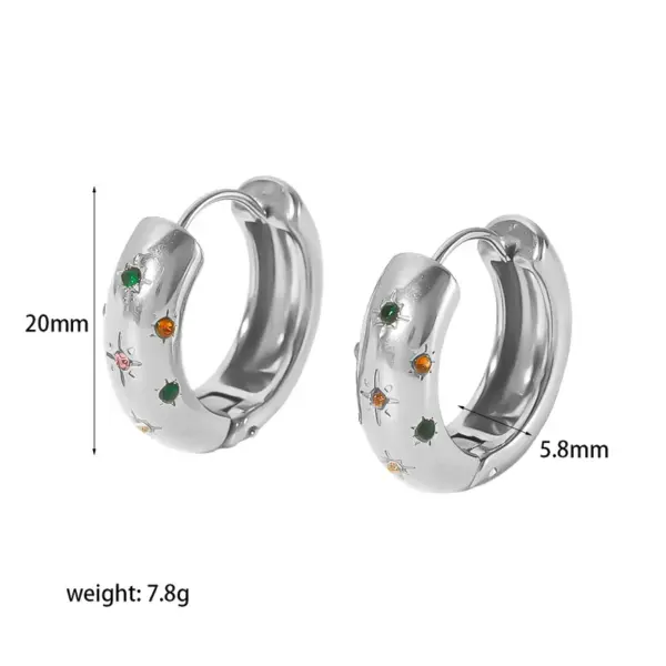 Wholesale PVD Coated Real Gold Plated Hexagram 304 Stainless Steel Vintage Style Waterproof Non Tarnish Hoop Earrings