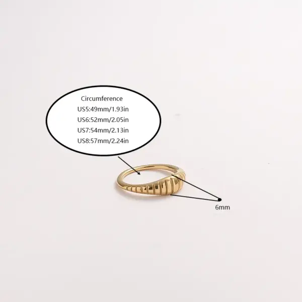 Wholesale Unisex Geometric Rings Made Of 316 Stainless Steel With PVD Coated 18K Real Gold Plating Featuring Surgical Steel Craft