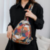 Wholesale Chest Bag Retro Soft Leather Stitching Contrast Color Single Shoulder Crossbody Bag Large Capacity Waist Bag Backpack for Women