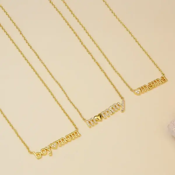 Wholesale Jewelry Simple Style Letter Copper Plating Cable Chain Pendant Necklace